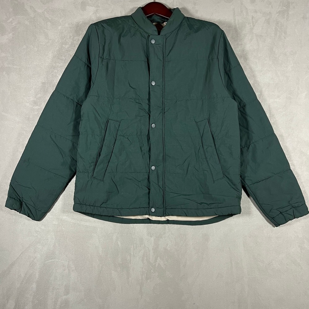 Abercrombie & Fitch Everyday Puffer Jacket Mens Medium Green Lightweight Bomber